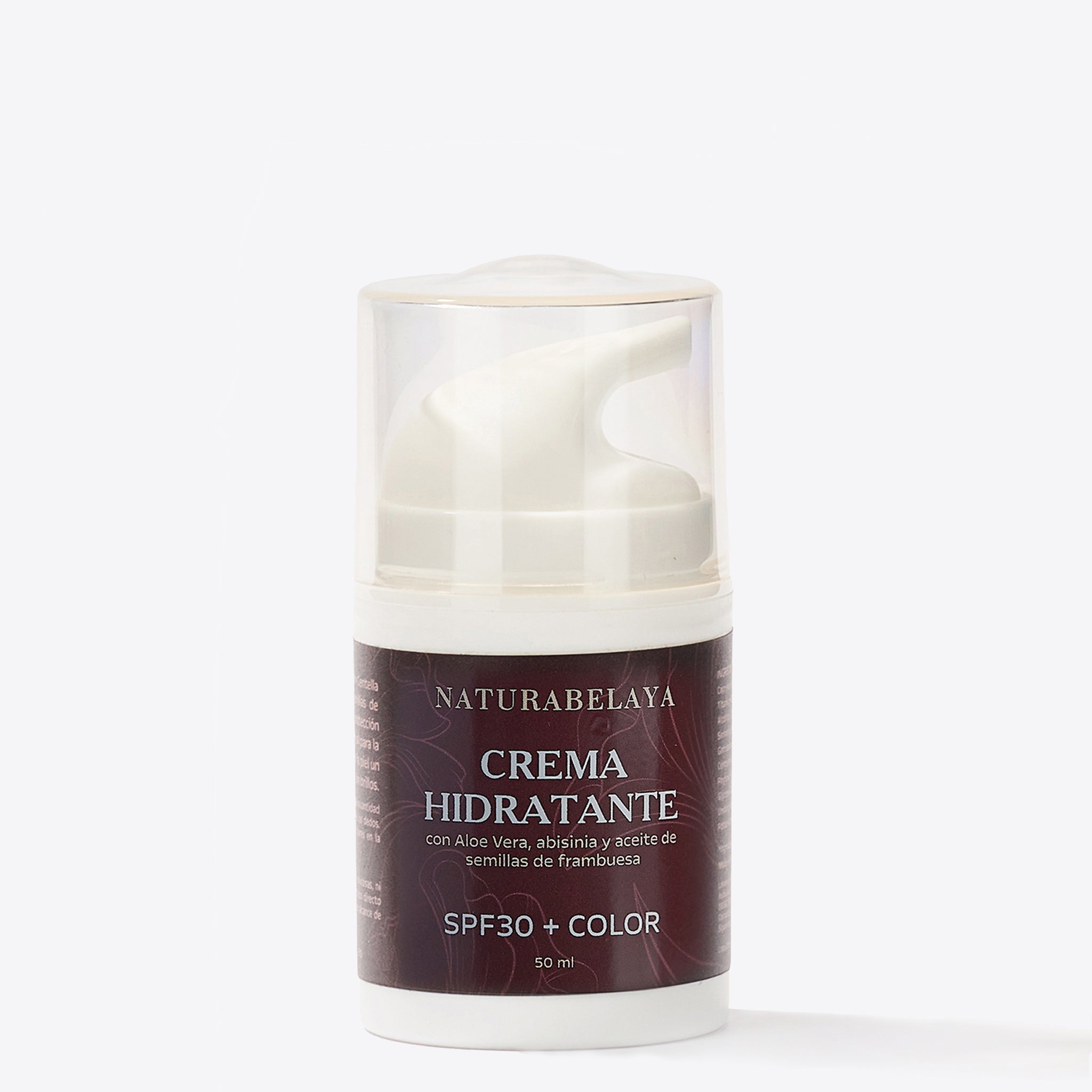 Crema hidratante de día con color SPF30 con Aloe vera, aceite de abisinia y frambuesa