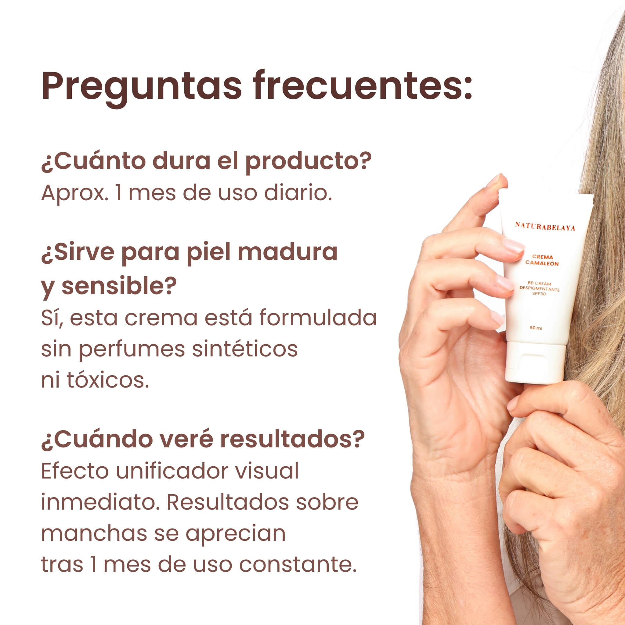 Crema de día hidratante antimanchas con protección SPF30 Camaleón