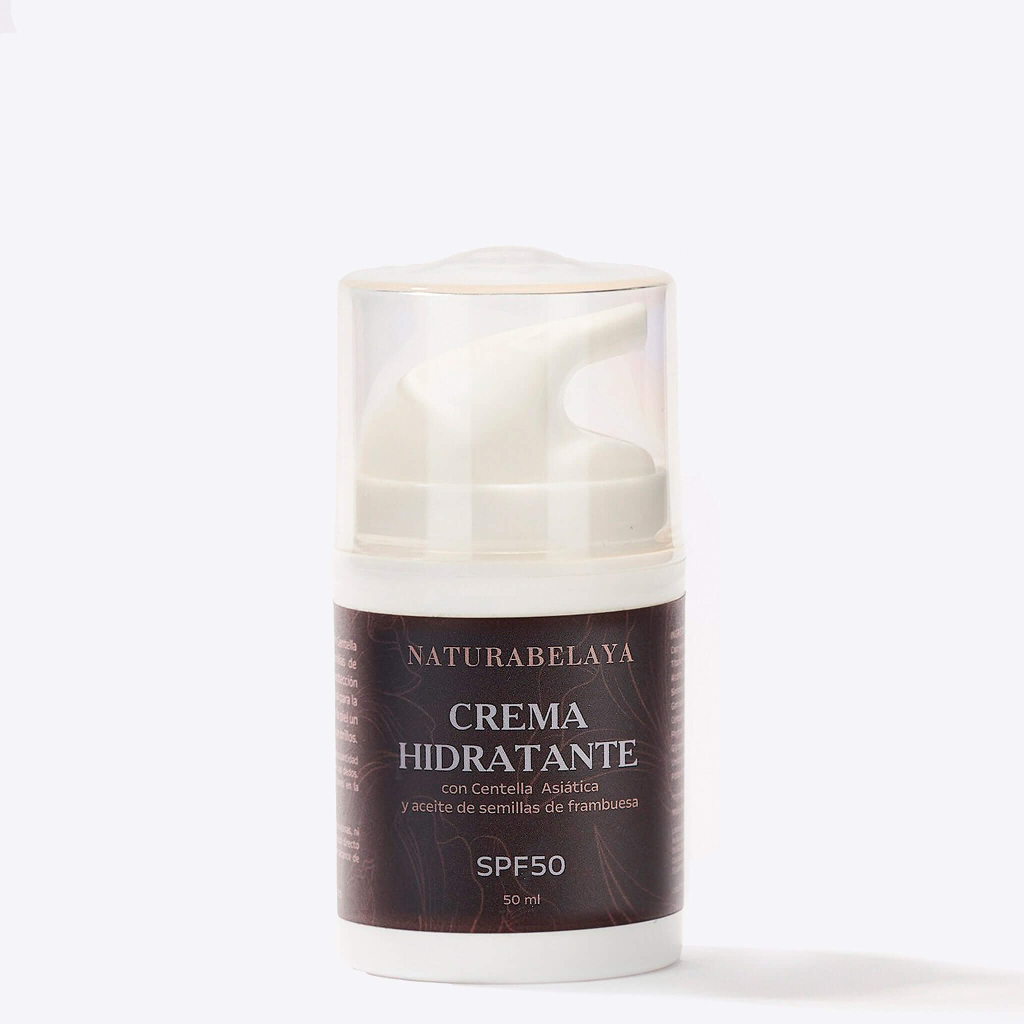 Crema hidratante de día SPF50 con centella asiática y aceite de frambuesa