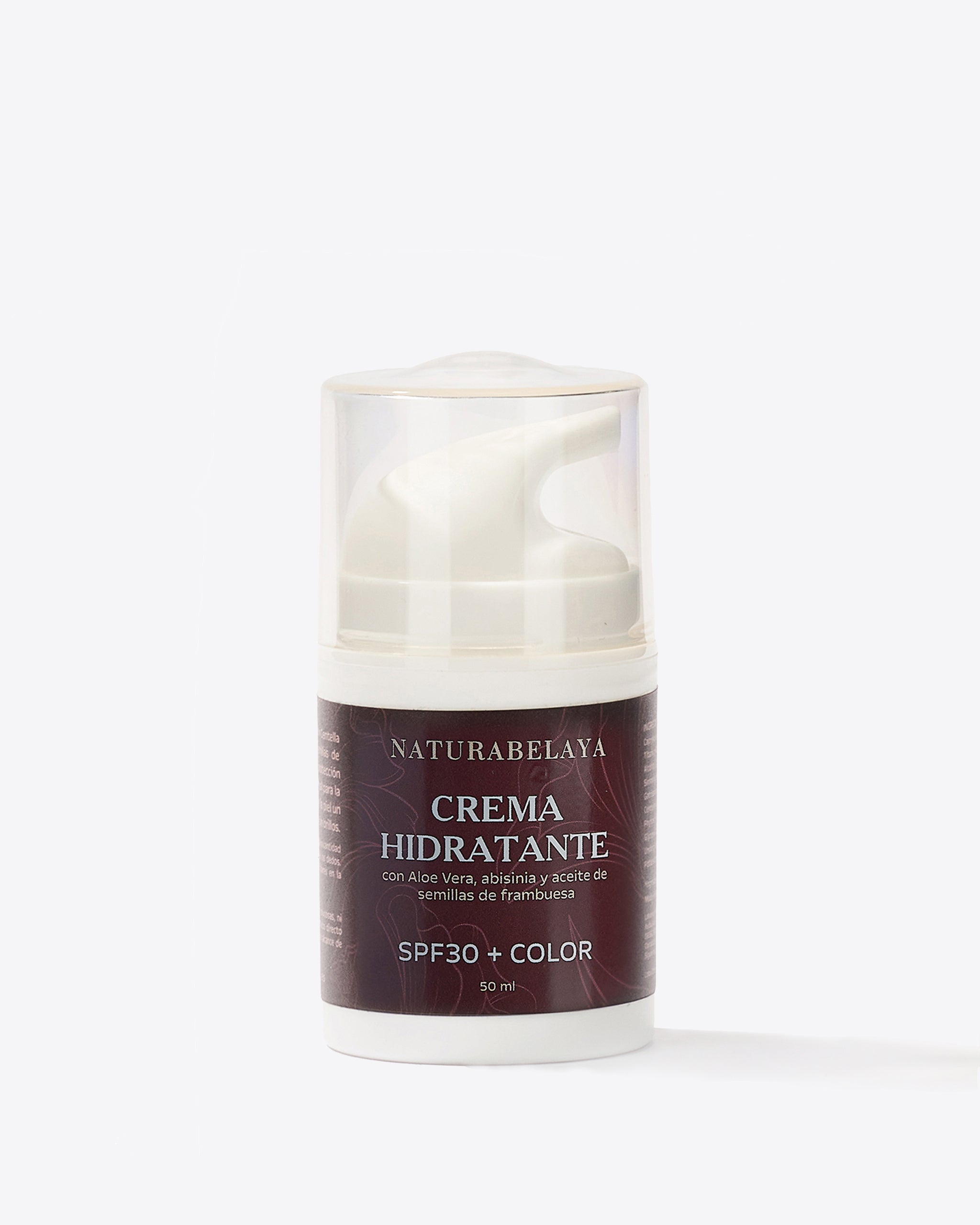 Crema hidratante de día con color SPF30 con Aloe vera, aceite de abisinia y frambuesa